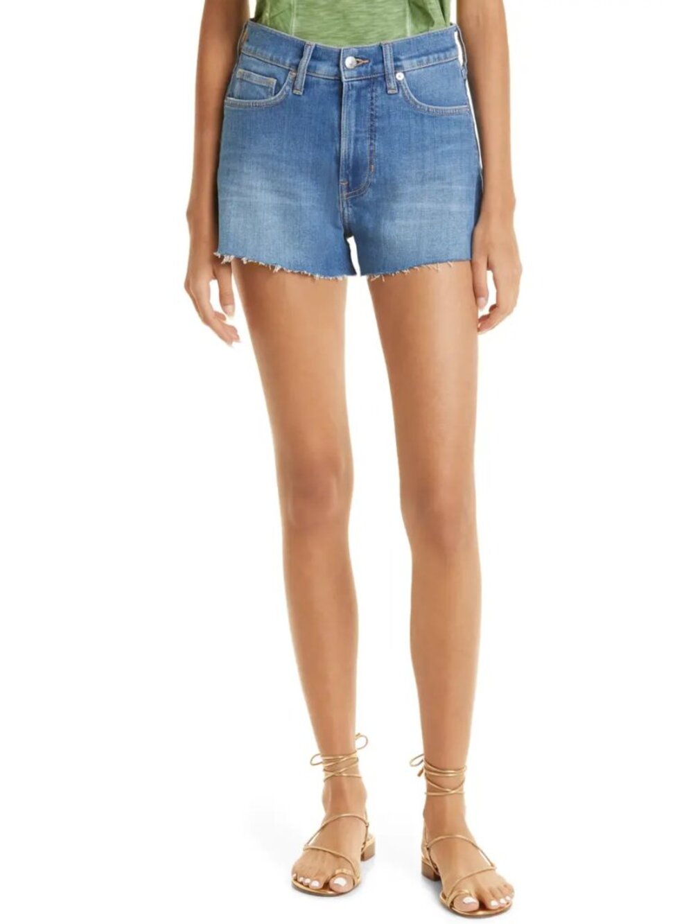 Veronica Beard 'Timmi' High-Rise Denim Cut-Off Shorts, Sierra Wash